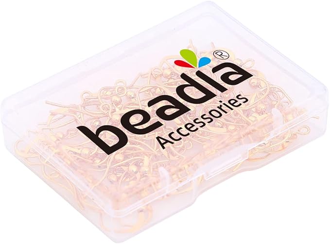 18K Gold Plated Earring Hooks 16x16mm 80pcs with Beads for Jewelry Making Findings