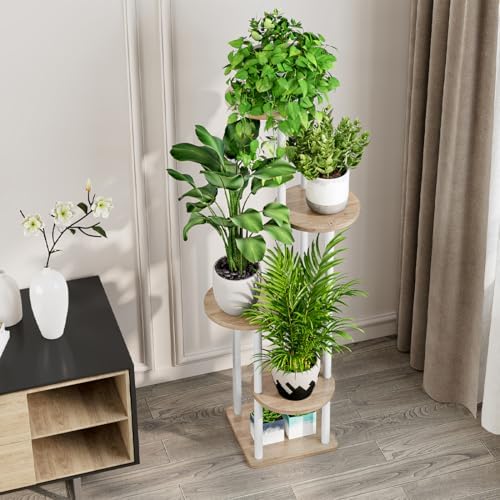 AZERPIAN Plant Stand Indoor Tall Corner Tiered Shelf 5 Tier Metal MDF Board - Image 6