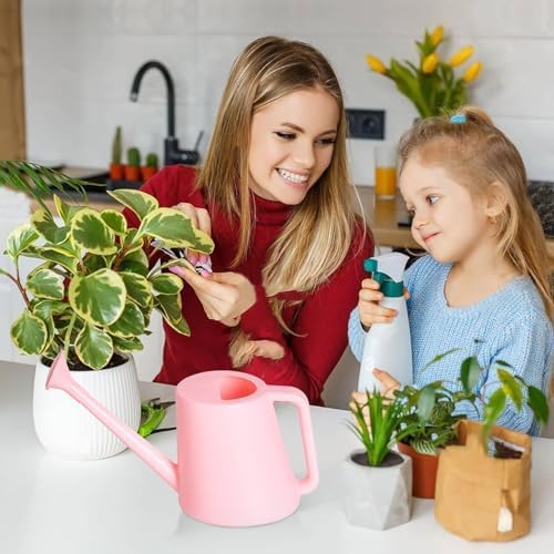 ZXJ Plant Watering Can - for Indoor and Outdoor Home Garden Plants - with Long Spout - Pink - 1/2 Gallon - Image 5