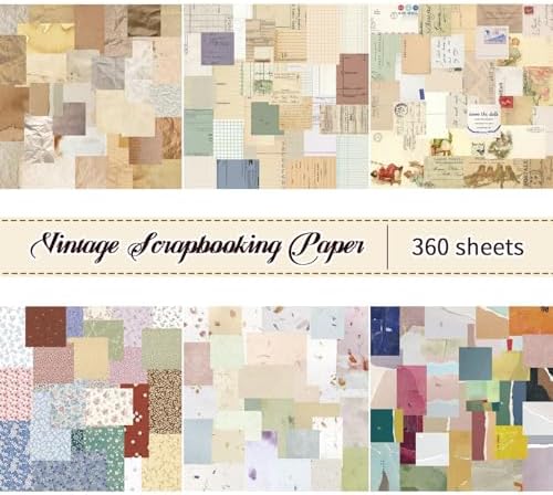 360Pcs Vintage Scrapbook Paper Kit, Collage Paper and Junk Journal Supplies by Unknown