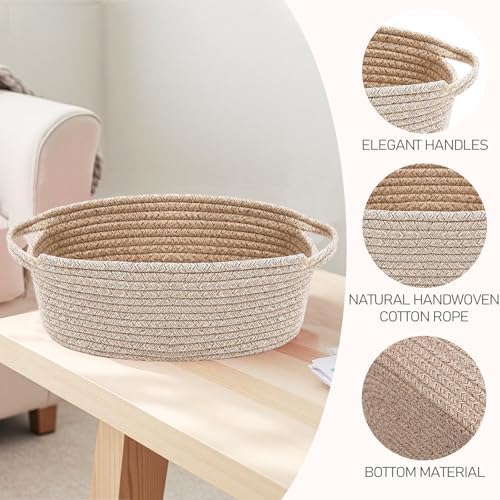 JMvicyroam Small Woven Basket, Empty Gift Basket, Oatmeal/1 Pack - Image 3