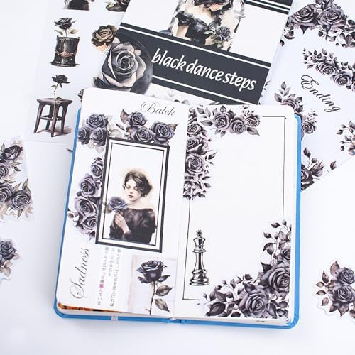 Alideco 20pcs Vintage Scrapbook Stickers Europe and The United States Figure Flowers Sticker Book for Adults Sticker journaling Stickers for Scrapbooking (heisewubu) - Image 4