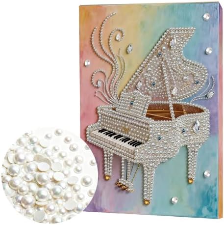 LQCrafK DIY Pearl Art Painting Handcraft Kit for Adults Beginners, Creative Design, Healing Stress-Relieving Home Wall Decoration, with Framed Painting and Tools-Piano by LQCrafK