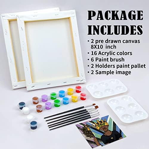 VOCHIC Paint and Sip Kit for Adults Couples Pre Drawn Canvas 2 Pack - Image 5