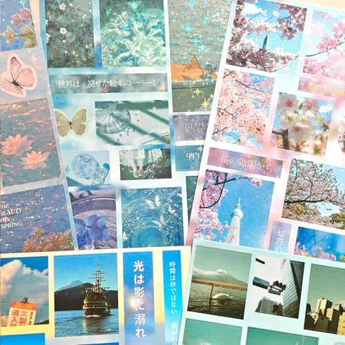 Japanese Sticker Book,227PCS Kawaii Cherry Blossoms Island Landscape Sticker for Journaling Supplies,Scrapbooking,Junk Journal,DIY Craft(Letter from Island) - Image 3