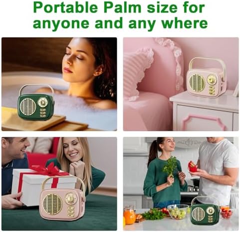 Retro Bluetooth Speaker, Gifts for Teen Girls, Mini Vintage Room Decor Pink - Image 3