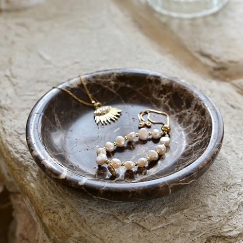 ZSHAWN Natural Marble Ring Dish Jewelry Tray – 5.5" Trinket Dish - Image 6