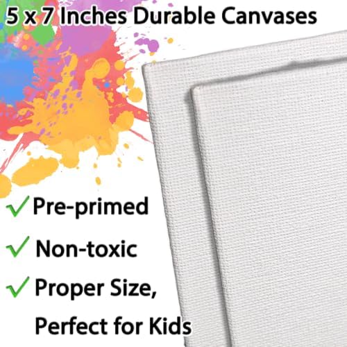 12 Pack 5 x 7In Canvas Painting Kit with Easels Acrylic Paints - Image 3