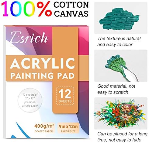 ESRICH 74 PCS Acrylic Paint Set for Adults with Beech Wood Easel - Image 5