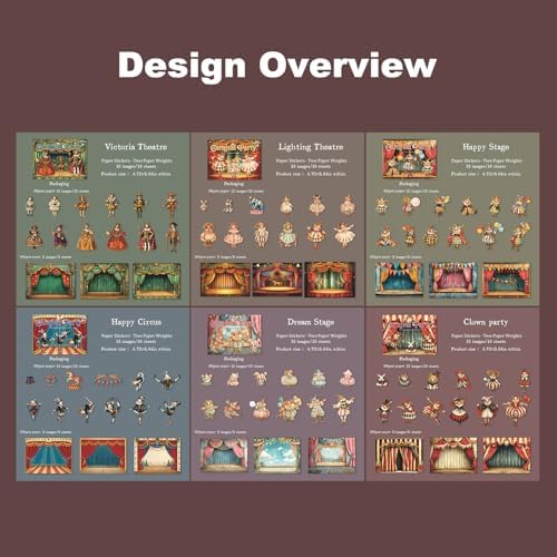 90 Pcs Vintage Circus Sticker Set for Scrapbook Journaling - Image 4