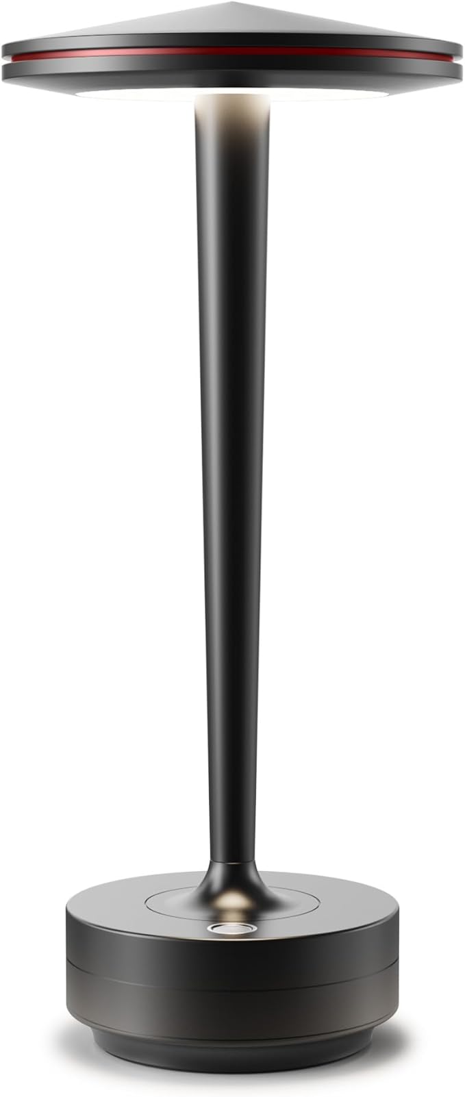 Rechargeable Cordless Table Lamp, LED Portable Powered LED Battery Light 6000mAh USB Desk Lamp, for Restaurants Outdoor (Black)