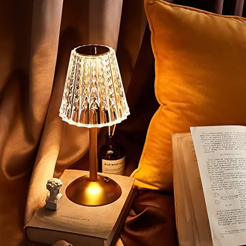 Liliful 4 Pcs Cordless Table Lamp LED Touch, Gold, Classic Style - Image 5