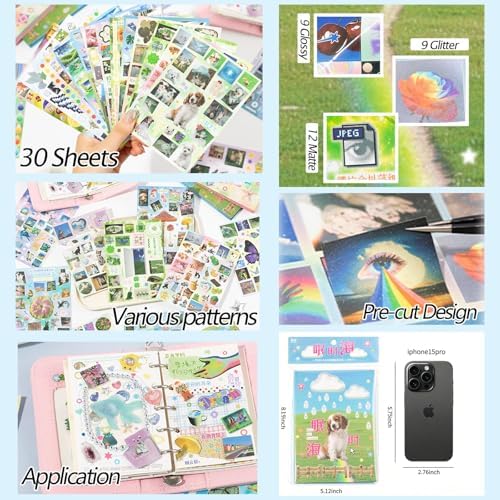 Japanese Sticker Book for Scrapbooking Supplies,Cute Dog Scrapbook Stickers - Image 5