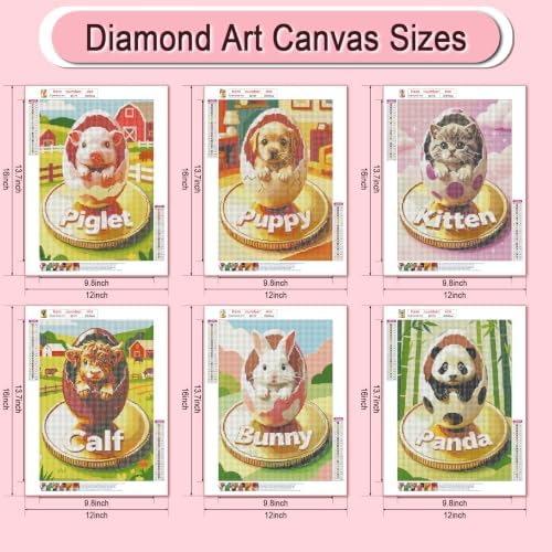 DOZEEZOP 6-Pack Diamond Art Kit for Adults, 5D Diamond Painting 12x16 Inch - Image 6