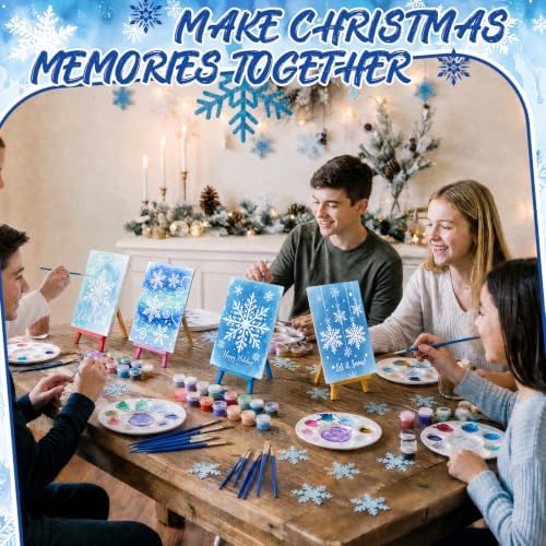 Blosssound 10 Set Winter Pre Printed Canvas for Painting 5x7, Snowflake - Image 5