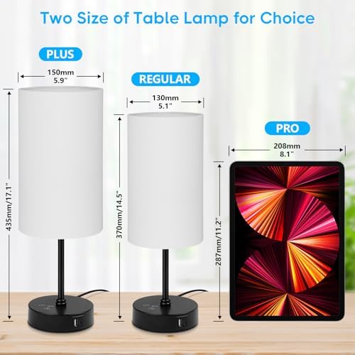 Unicozin 17Inch Table Lamp, 3 CCT 3000K/4500K/6500K & RGB Color Changing, Stepless Dimmable Bedside Lamp for Reading, Ambience Nightstand Light for Home Decor Party, White Shade - Image 2