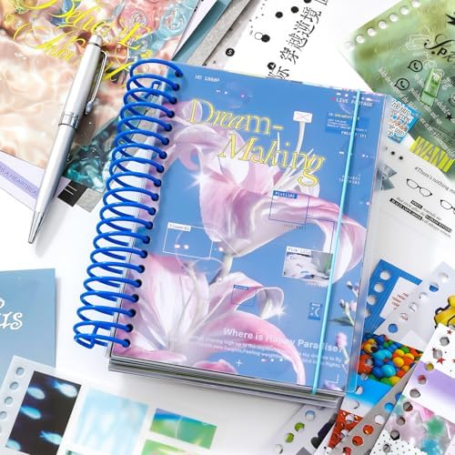 Premium Stcker Book for Scrapbooking, 65 Sheets Including Patterned, Vellum and Glitter Paper, Junk Journal Supplies for Adults with Vintage Stickers, 4.9 x 6.9 Inches by EverydayMomentsIntoCreative