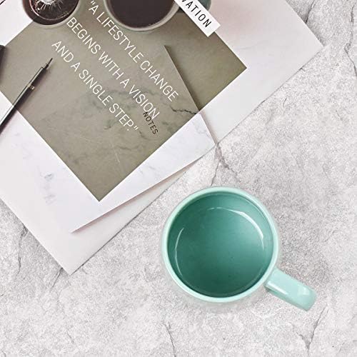 Bosmarlin Large Glossy Ceramic Coffee Mug, Tea Cup for Office and Home, 18 oz, Suitable for Dishwasher and Microwave(Mint Green, 1) - Image 5