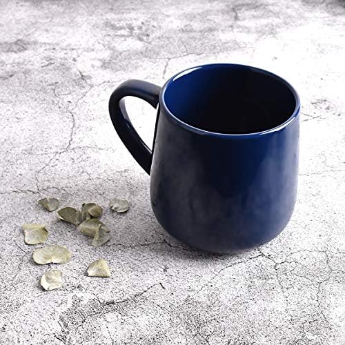 Bosmarlin Glossy Ceramic Coffee Mugs Set of 2, Tea Cup for Office and Home, 18 oz, Suitable for Dishwasher and Microwave(Royal Blue, 2) - Image 2
