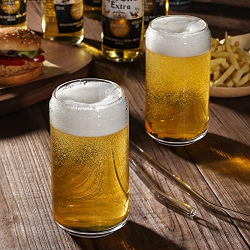 NETANY Drinking Glasses with Glass Straw 4pcs Set - 16oz Highball Glass Cups, Beer Glasses, Iced Coffee Glasses, Cute Tumbler Cup, Ideal for Whiskey, Soda, Tea, Water, Gift, 2 Brushes - Image 3
