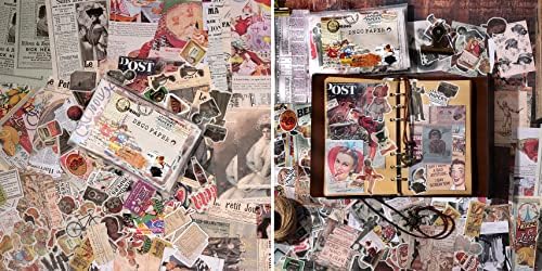 Draupnir 200pcs Vintage Junk Journal Supplies,Scrapbook Supplies Scrapbooking Paper and Stickers Ephemera For Art Aesthetic Journaling Kit Collage (Vintage) - Image 5