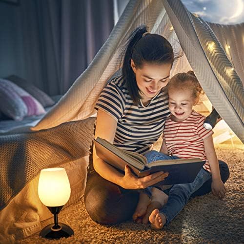 Touch Control Table Lamp Dimmable Small Lamp, Ambient Light with Opal Glass Shade Simple Night Light, Modern Accent Lamp Bedside Nightstand Lamp for Bedroom Living Room, E12 Bulb Included - Image 5
