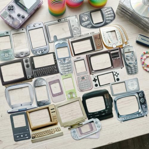 100 Pcs Y2K Retro Tech Stickers with DIY Blank Screens - Vintage Electronics Decals for Scrapbooking, Bullet Journaling, Laptops & Phone Cases by JUNKJWBZ%7CPeelStickInspir