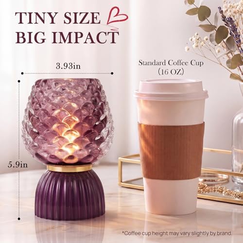 Small Battery Operated Lamp with Timer, Pinecone, Purple - Image 5