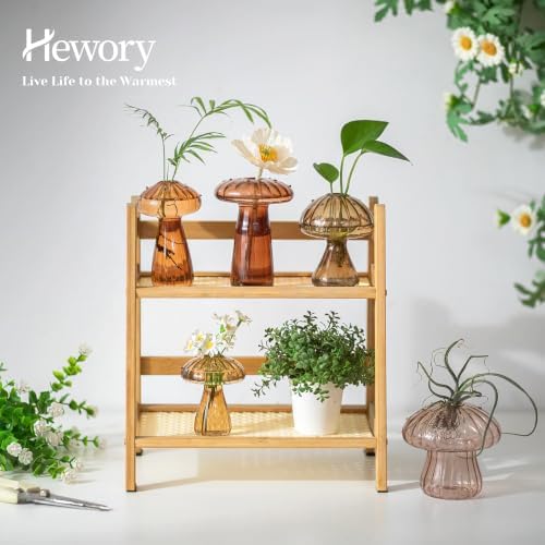 Hewory Plant Propagation Station: 10PCS Amber Mushroom Vase for Flower - Image 3