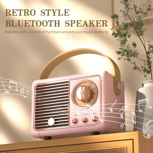 Retro Bluetooth Speaker Pink Speaker Birthday Gifts for Teen Girls,Women - Image 7