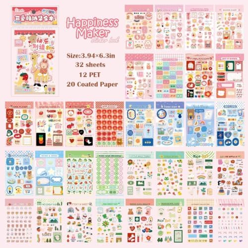 Sticker Book for Scrapbooking Sppulies,Kawaii Pets Stickers for Journaling - Image 5