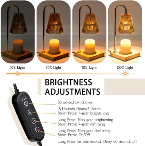 Marycele Candle Warmer Lamp with Timer, Dimmable Flower Wax Melter for Home - Image 3