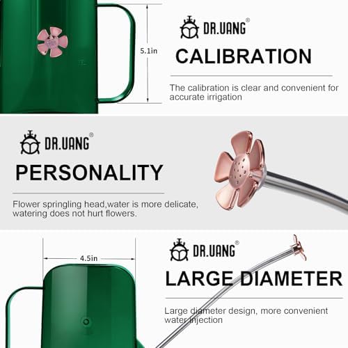 Watering Can Indoor for House Plants Small Watering cans with Long Spout Flower Model Sprinkler Head 1.2L (Green, 1.2L) - Image 3