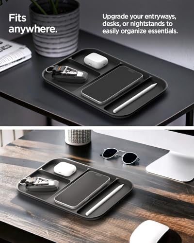 Spigen Vegan Leather Valet Tray Tech EDC Nightstand Desk Organizer - Image 6