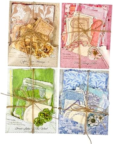 Alideco 400pcs Scrapbook Paper Vintage ‌border Floral Junk journal supplies - Image 2