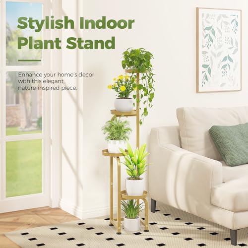 Bamworld Corner Plant Stand Indoor Outdoor Tall Metal Flower Pot Stands - Image 6