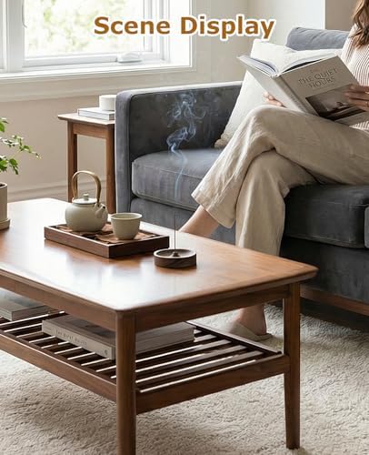 3PCS Incense Holder for Sticks with 3PCS Ash Brush, Wooden Black Walnut Burner Ash Catcher Bowl Tray for Home Décor, Meditation, Yoga, Spa - Image 3