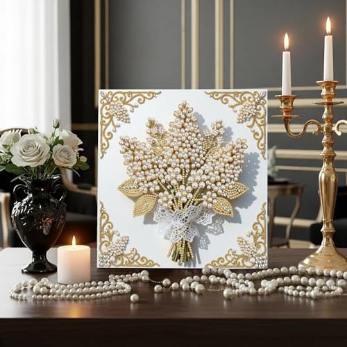 5D DIY Pearl Painting with Frame Floral Theme Handmade Healing Home Wall Decoration Creative 9.84x9.84in Tools -Flower-6 - Image 5
