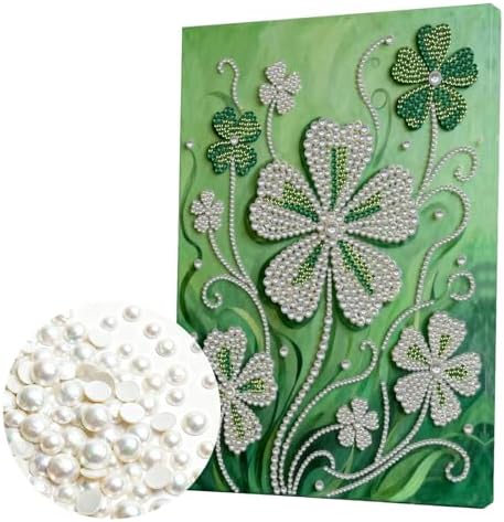DIY Pearl Painting with Frame, Creative Design, Handmade Stress-Relieving Home Wall Decoration, Includes Frame and Tools-Four-Leaf Clover - Image 6