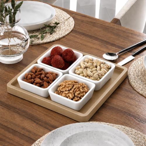 Weenson Bamboo Bathroom Vanity Tray Countertop, Decor, 7.9" x 7.9" Gold - Image 7