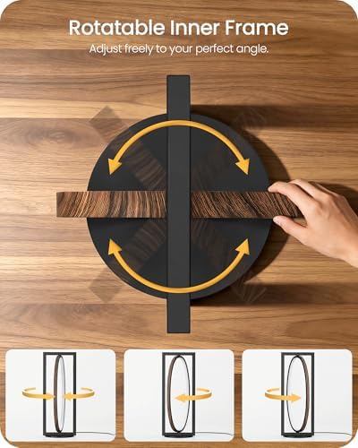 Modern LED Table Lamp, Dimmable Minimalist Bedside Lamp, 3 Color Temperatures, Angle Adjustable, Cute Desk Lamp, Nightstand Lamp for Living Room, Bedroom, Office, Black and Walnut K62TL05 - Image 2