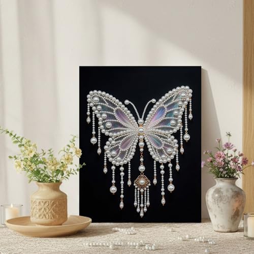 DIY Pearl Painting with Frame, Creative Design, Handmade Stress-Relieving Home Wall Decoration, Includes Frame and Tools-Butterfly-1 - Image 6