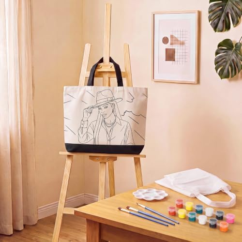 Locmeo 10 Set Paint and Sip Canvas Bags Pre Drawn Kit,Couples - Image 3