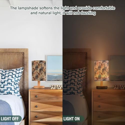 Rustic Western Fall Cowboy Horses Table Lamp for Bedroom USB Port Lamps Small Accent Table Lamp Nightstand Lamp Sturdy Linen Shade Wooden Base Decorative Lamps for Bedside Reading|Kids|Dorm|Home - Image 3