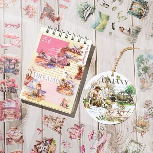 YagCu Junk Journal Stickers, 40 Sheets Scrapbook Sticker, Seasons Journaling Supplies, Pre-Cut Aesthetic PET Materials, Scrapbooking Stickers for Adults, Decorative DIY Arts Craft - Image 2