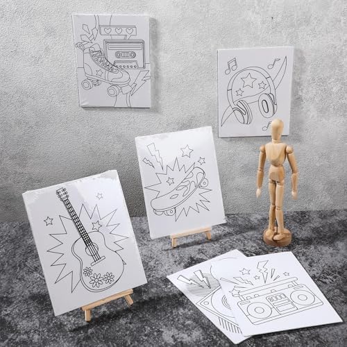 Sherr 75 Pcs 15 Set 90s Vintage Pre Drawn Canvas Kit for Painting Craft Sip - Image 7