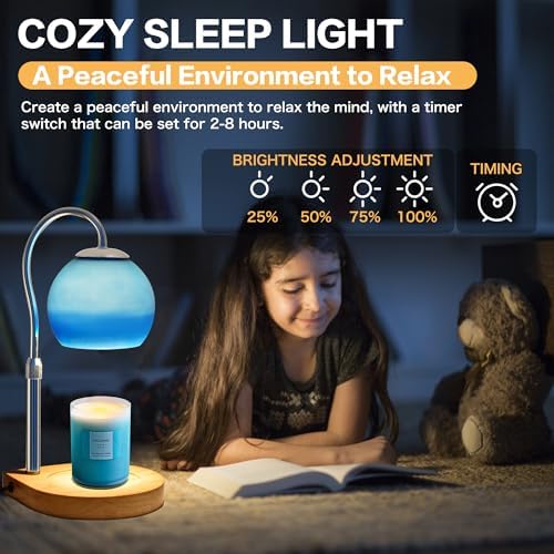Candle Warmer Lamp with Timer 2H/4H/8H, Adjustable Height, Ocean - Image 6