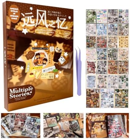 Japanese Stickers for Journaling Supplies,Desserts Stickers Book for DIY by Kesari