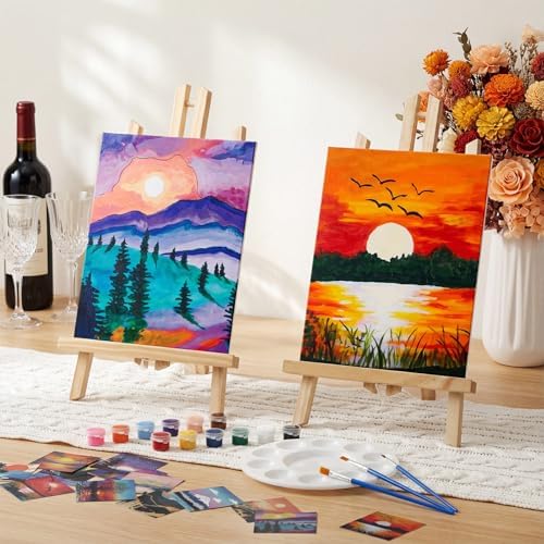 AmazingSpark 16 Pcs Pre Drawn Canvas to Paint for Adults Mountains Lakes - Image 2
