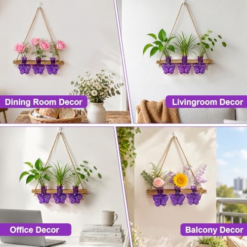 XXXFLOWER Plant Propagation Station Hanging Butterfly Shaped Vase Purple - Image 6
